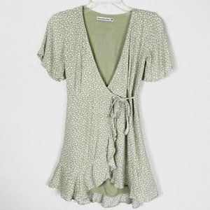 Abercrombie & Fitch Women's Green and White Dress